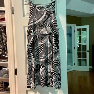 Athleta Santorini black and white print dress; Size XL